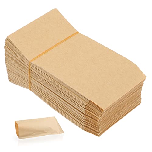 MAGICLULU 100st Saatbeutel Tragetaschen Aus Papier Papiertüten Sandwichbeutel Falten Oben Große Kekstüten Samenumschläge Bratbeutel Verpackung Weizen Tasche Light Brown Kraftpapier von MAGICLULU