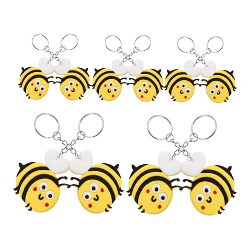 MAGICLULU 10St Biene Schlüsselanhänger bienen accessoires bienen schlüsselanhänger Bienen Keychain Cartoon-Bienen-Schlüsselanhänger- Schlüsselanhänger mit Cartoon-Biene Metall Yellow von MAGICLULU