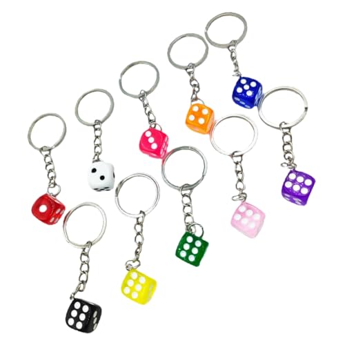 MAGICLULU 10St Würfel-Schlüsselanhänger Schlüsselringe Kabel schlüsselanhänger bunt schlüsselanhänger set charms anhänger bezaubernder Schlüsselanhänger Taschenanhänger EdelstahlKunststoff von MAGICLULU