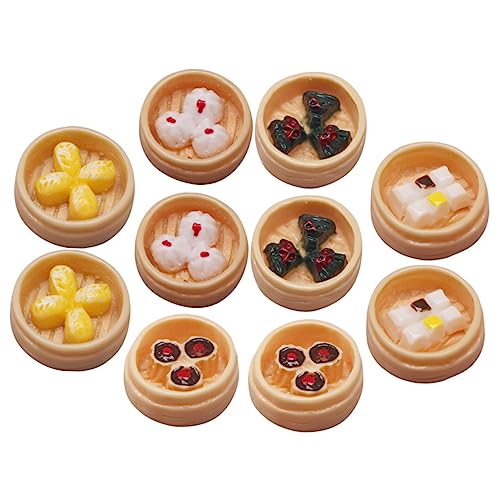 MAGICLULU 10st Dim-sum-modelle Essen Spielen Gefälschtes Essen Miniatur-foto-requisiten Winziges Essen Mini-essen Küche Spielen Essen Holzfiguren Miniatur-essen Harz Puppenhaus Nachtisch von MAGICLULU