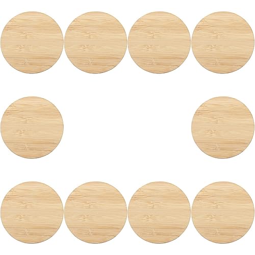 MAGICLULU 10st Runder Bambus Leere Bambusschilder Holzstück-handwerk Basteln Sie Holzkreise Runde Holzscheiben Leere Holzanhänger Leere Holzspäne Bambusscheiben Außerirdischer Der Kreis Kind von MAGICLULU