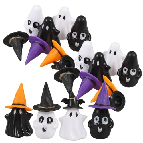 MAGICLULU 12 Sätze Mini-Geister-Hexenhut süße Dekoration hängende Figuren winzige Geister Gruselige Dekorationen Wohnaccessoires Halloween gartenhaus schmuck Bonsai-Ornament-Zubehör Plastik von MAGICLULU