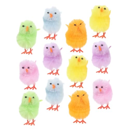 MAGICLULU 12 Stück Stofftier Küken Osterküken Plüsch Gefülltes Hähnchen Osterschwärme Von Tieren Babyküken Kleines Huhn Ostern Mini-hühnerfiguren Osterküken Flauschig Miniatur Samt von MAGICLULU