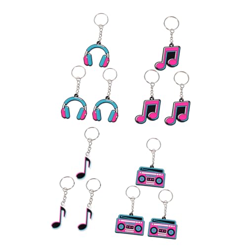 MAGICLULU 12-Teiliges Set Musik-Party-Schlüsselanhänger Musik-Schlüsselanhänger dekorative Kette zum Aufhängen musik schlüsselanhänger musik geschenkideen Musiknotenparty Musik-Keychians PVC von MAGICLULU