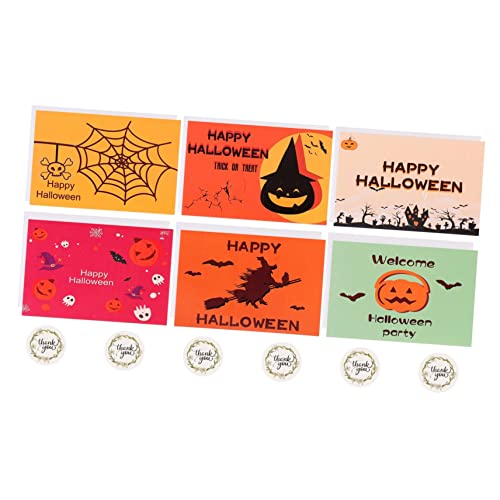 MAGICLULU 12St Halloween-Karte Halloween-Aufkleber lädt ein Neon glühen Party halloween einladungskarten Halloween Karten Nachrichtenkarten Postkarten mit Umschlägen Papierstau von MAGICLULU