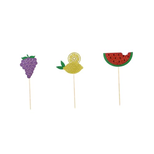 MAGICLULU 12st Hawaii-cupcake-picks Hochzeits-cupcake-topper Hawaii-kuchen-picks Obstkuchen Wassermelonen-kuchen-picks Hawaii-dessert-topper Fruchtdekor Kuchen Verzieren Ananas-kuchen-picks von MAGICLULU