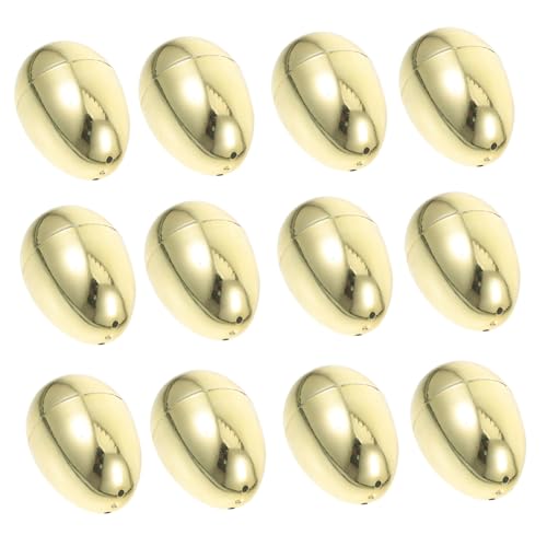 MAGICLULU 12st Ostern Simulierte Goldene Eier Offene Eier Eierschaleneier Ei Dekoration Gefüllte Eier Füller Dekoration Eiband Osterei Mit Eiern Gefülltes Jumbo-Eier Plastik von MAGICLULU