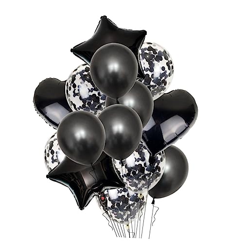 MAGICLULU 14St Ballon aus Aluminiumfolie ballons balloons balongas ballonie gasballon Dekorationsideen party decoration glitzerin luftballone luftbalons party dekoration Partyzubehör Black von MAGICLULU