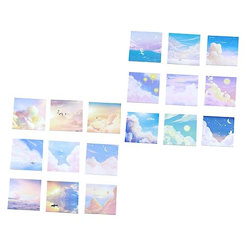 MAGICLULU 18 Stk Haftnotiz Beschriften Sky-memo-notizen Scrapbooking-notizen Wolke Selbstklebender Notizblock Landschaft Aquarell Notiz Notizen Zum Mond Papier Büro Malerei Gut Aussehend von MAGICLULU