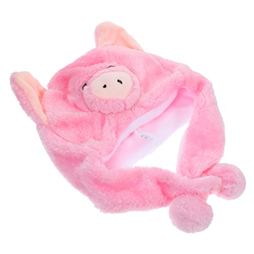 MAGICLULU 1Stk Kuscheltier Hut kinderkleider kinderkleidung Karnevalshut Karnevalsmütze Tiere Partyhut Kinderkostüme Neuheit Partyhut Party lustiger Kopfschmuck Plüsch und pp Baumwolle Rosa von MAGICLULU