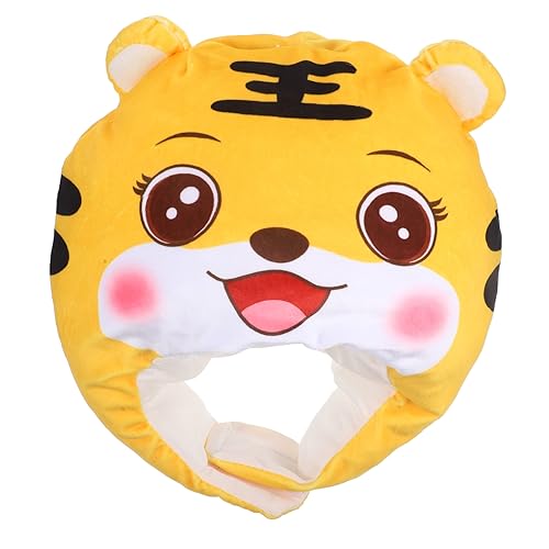 MAGICLULU 1Stk Tiger Kopfbedeckung Hut Tigerhut Cartoon-Tiger-Hut Partyhüte für Raupe Kappe tiermütze tierkostüme Tierkopf Hut Party-Kopfschmuck Party-Neuheitshut PP Baumwolle Yellow von MAGICLULU