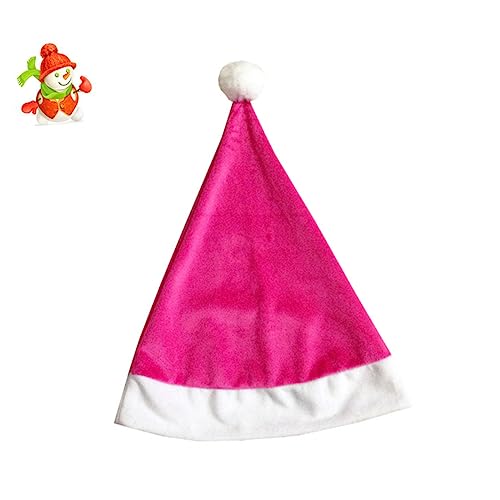 MAGICLULU 1Stk Weihnachtsmütze weihnachtsfest dekor weihnachtsdekoration drinnen Herren zu Weihnachten Bausätze Elfenmützen für Erwachsene Plüsch santa claus hat weihnachtsmannmützen Rosa von MAGICLULU