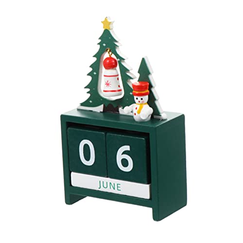 MAGICLULU 1stk Christbaumkalender Desktop-weihnachtskalender Kalender-notizblock Weihnachtszahl Datumsblöcke Desktop-kalender Weihnachtsadvent Sterben Adventskalender Green Hölzern von MAGICLULU