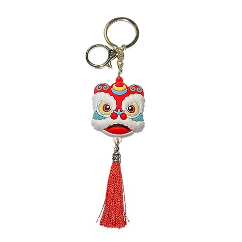 MAGICLULU 1stk Löwenkopf Schlüsselanhänger Neuheit Lustiger Schlüsselanhänger Maneki Zubehör Schlüsselanhänger Kette Japanisches Schlüsselkarabiner Tanz- -anhänger Ornament Pvc von MAGICLULU