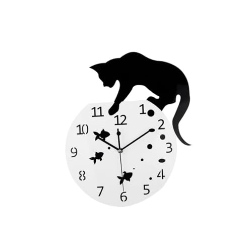 MAGICLULU 1stk Quarzwand Katze Uhr Wandakzentdekor Dreibeiniges Räuchergefäß Aus Messing Dekoration Für Wohnzimmer Esszimmerdekoration Wohnzimmerdekor Duftöl Einfach Wanduhr von MAGICLULU