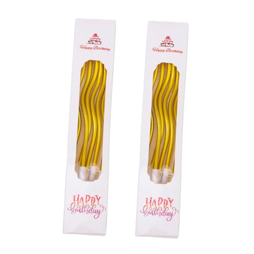 MAGICLULU 2 Kartons Geburtstagskerze Kerzen Für Kuchen Dekorationen Badekerzen Alles Zum Geburtstag Jubiläum Hochzeitsdekor Kuchendekor Festliche Kuchenkerzen Neon Paraffin Golden von MAGICLULU