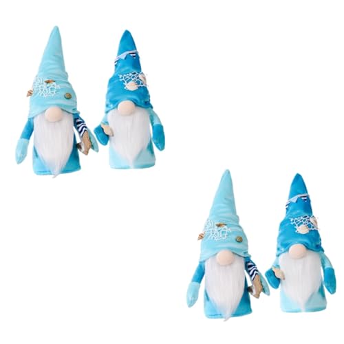 MAGICLULU 2 Sätze Rudolf-verzierung Zwerge GNOME Mittelstücke Zwerg Puppe Solare Gartenornamente Wichtel Adventskalender Gnom Im Meeresstil Party-Layout-Requisite Plüschstoffe 2 Stück * 2 von MAGICLULU