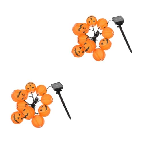 MAGICLULU 2 Sätze Solarlaternenlichter Halloween-lichter- Halloween Kreatives Licht Wasserdichte Kürbislichter Layout-leuchten Kürbis-lichter- Party-licht- Plane Orange von MAGICLULU