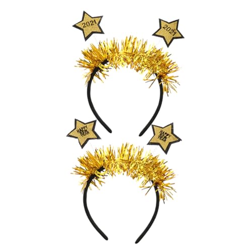 MAGICLULU 2 Stück 2021 Stirnband Für Neujahr 2021 Weihnachtshaarbänder Silvester Hüte Haarschmuck 2021 Neujahr Tiara Neujahrsstirnband 2021 Haarreifen Für Das Neue Jahr Neujahr Kopfschmuck von MAGICLULU