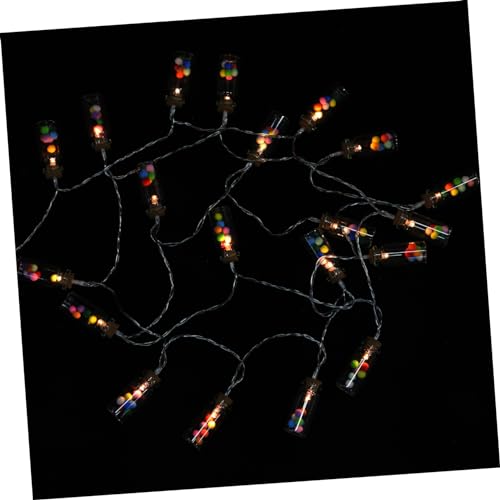 MAGICLULU 2 Stück Laternen Für Laternenpfähle Glühbirnen Weinkordel Obstbaum Kerze Lichterkette Flasche Girlande Markise Timer Röhre Girlande Fenster Blau Neon von MAGICLULU