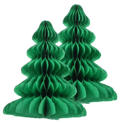 MAGICLULU 2 Stück Papier Waben Weihnachtsbaum Tischdekoration Festliche Hängedekoration Für Weihnachtsfeiern Ideal Für Kreative Tischdeko Und Festliche Anlässe Ansprechendem Design von MAGICLULU