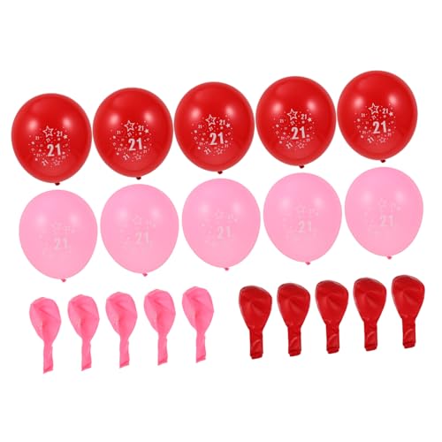 MAGICLULU 20 Stk Geburtstag Luftballons Girlande Blase Party Dekorationen Hochzeitsdeko Der 21. Geburtstagsballon Drucken Von Luftballons Ornament Latexballons Emulsion Rosa von MAGICLULU