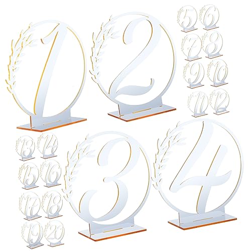 MAGICLULU 20 Stk Tischnummernkarten Hochzeitstischdekorationen Goldene Tischdekorationen Platzkartenhalter Für Den Tisch Tischnummernrahmen Hochzeitszeichen Tischschild Platte Silver Acryl von MAGICLULU