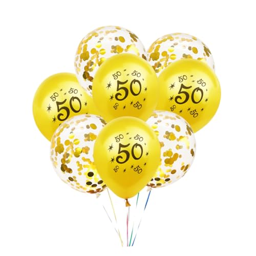 MAGICLULU 20 Stück 12 50 Latexballons Zum Geburtstag Hochzeitsballons Geburtstagsdekoration Luftballons Runder Bedruckter Ballon Luftballons Zum 50. Geburtstag Pailletten-ballon Golden von MAGICLULU