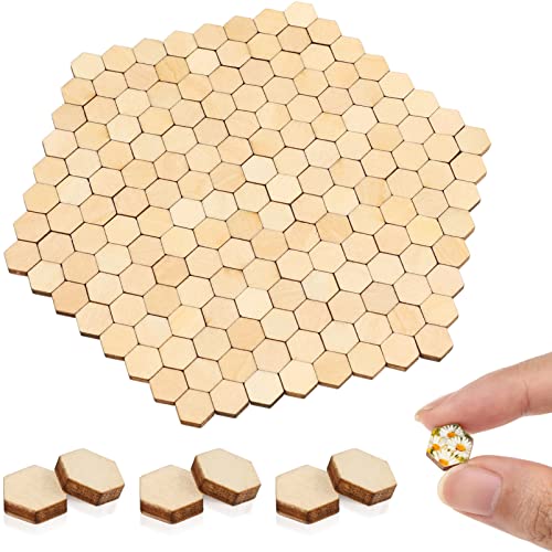 MAGICLULU Holzdeko Wooden 3cm Squares 200 Unbehandelte Holzsechskantstücke Unbehandelte Holzausschnitte Sechseckform Sechseckrohlinge Unbehandelte Holzscheiben Für Bastelprojekte Token von MAGICLULU