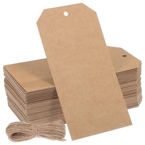 MAGICLULU 200Stücke Geschenkanhänger aus Kraftpapier mit Schnur Langlebige Etiketten für Kleidung DIY Projekte Versandetiketten Jute Schnur Vielseitig Einsetzbar MAGICLULU 200Stücke Geschenkanhänger aus Kraftpapier mit Schnur Langlebige Etiketten für Kleidung DIY Projekte Versandetiketten Jute Schnur Vielseitig Einsetzbar von MAGICLULU