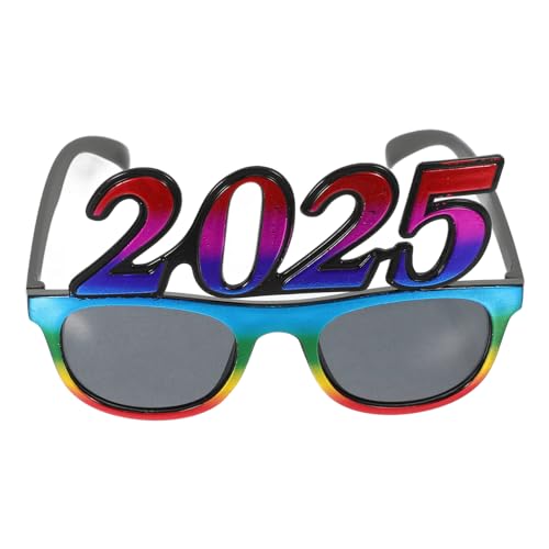 MAGICLULU 2025 Plastikbrille Frohes Neues Jahr Brille Abschlussfeier 2025 Klasse 2025 Party -Requisitenzubehör Bunt von MAGICLULU