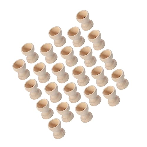 MAGICLULU 24St Eierablage aus Holz Große Eier weich hartgekochte Eierbecher Inhaber eierbecher Ostern eierbecher das Etikett staffelei Halter für gekochte Eier Tasse für gekochtes Ei von MAGICLULU