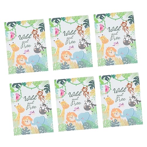 MAGICLULU 25st Einladung Zum Kindergeburtstag Wild Junge Babyparty Willkommen Niedlich Tiere Kleinkind Einladung Zur Tierparty Zubehör Für Tiermottopartys Green Papier von MAGICLULU