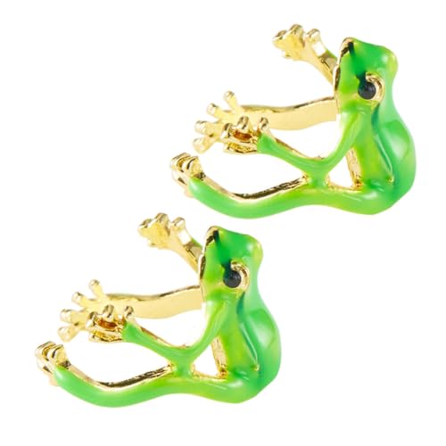 MAGICLULU 2St Froschring Süßer Ring Schmuckset Stilvoller Ring Damenring Anpassbarer Ring Ringe für Frauen Ringschmuck Damen Tiere Ringe Einfacher Damen-Öffnungsring Legierung Green von MAGICLULU