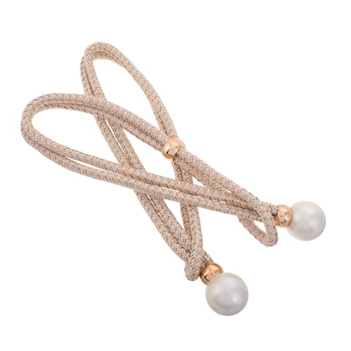 MAGICLULU 2St Vorhang Krawatte Vorhänge Flaschenverschlüsse zusammendrücken Zugband Vorhang Einfache Vorhangbänder Café-Vorhangclips Kreative Vorhang-Raffhalter aus Seil Stoff Beige von MAGICLULU