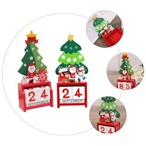 MAGICLULU 2St Weihnachtskalender aus Holz Countdown-Kalender Tischkalender Anzeige weihnachtskalender kalender weihnachten weihnachtsdekor zubehör Adventskalender hölzern von MAGICLULU