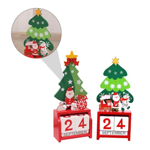 MAGICLULU 2St Weihnachtskalender aus Holz Mini-Weihnachtsbaum weihnachtsschneemann dekoration weihnachtskalender kalender weihnachten Adventskalender weihnachtsdekor zubehör von MAGICLULU