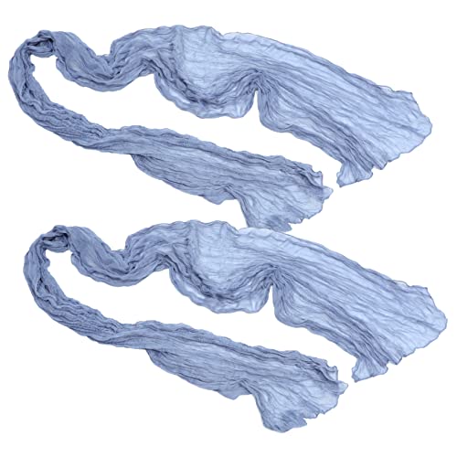 MAGICLULU 2St plissierter Tischläufer soßiere hochzeitslaken hochzeitsbingo tischhussen tischpult rote Tischdeko gefälscht künstlich Faltbare Tischdecke Tischtuch Polyester Blue von MAGICLULU