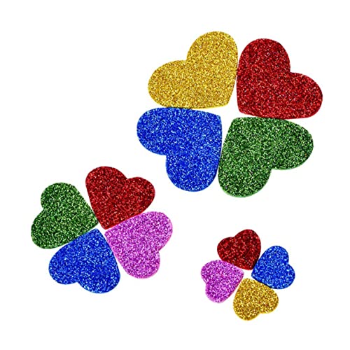 MAGICLULU 2er Pack Glitzeraufkleber Stern Und Herzform Selbstklebende Wand Und Deckensticker Für Kreative DIY Projekte Bastelarbeiten Und Dekoration Bunten Farben von MAGICLULU