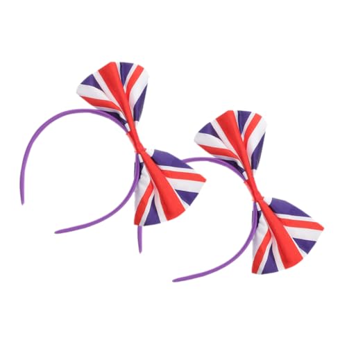 MAGICLULU 2st Kopfbedeckung Schleifen Haarbänder Nationalflaggen-stirnband Union Jack-stirnband Schleifenhaar-stirnbänder Damenstirnbänder Für Das Haar Cosplay-stirnbänder Haarband Satin von MAGICLULU