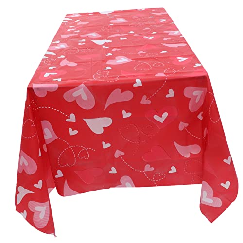 MAGICLULU 2st Valentinstag Tischdecke Dekoration Campingtischdecke Tischdecken Für Partys Bedruckte Tischdecke Pe Tischdecke Für Party Tischdecke Zum Thema Valentinstag Tischläufer Rot Sport von MAGICLULU