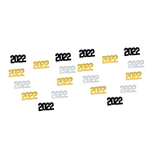 MAGICLULU 3 Packungen 2022 2022 Konfetti Neujahrstisch Lieferungen Zartes Konfetti Goldener Esstisch Geschlecht Offenbaren Vorabend-party Golddekor Glückwunsch Grad Henne Nummer 2022 Papier von MAGICLULU