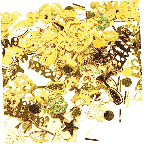 MAGICLULU 3 Packungen 50 Jahre Jubiläum komfetti jahrestag wedding day party decoration glitzerin glitters Girlande Perlen funkeln 50 Jubiläumsdekorationen Goldkonfetti für Tische PVC Golden von MAGICLULU