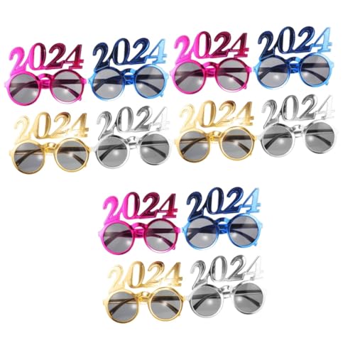 MAGICLULU 3 Sätze 2024 Brille Highball Brille Party Sonnenbrille Stern Girlande Silvester Party Brille Bulk Sonnenbrille Silvester Brille Party Brille Requisiten Schnapsgläser LED 4 Stück * 3 von MAGICLULU