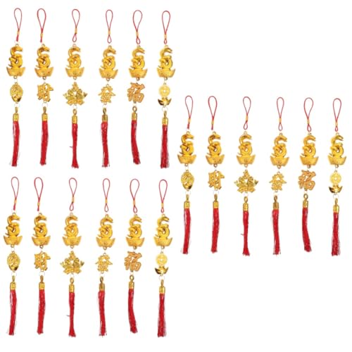 MAGICLULU 3 Sätze 3 Sets Chinesische Neujahrs Dekorationsanhänger Jadebaum Chinesische Geldpflanze Chinesischer Quastenanhänger Chinesischer Fu Charm Chinesisches 6 Stück * 3 von MAGICLULU