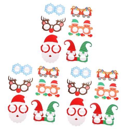 MAGICLULU 3 Sätze Weihnachtspapier Weihnachtsfeier Papiergläser Christbaumschmuck Party-brillengestelle Lichter Weihnachtsdeko Weihnachtsmotiv Weihnachtsbrille Brillen-requisiten 6 Stück * 3 von MAGICLULU