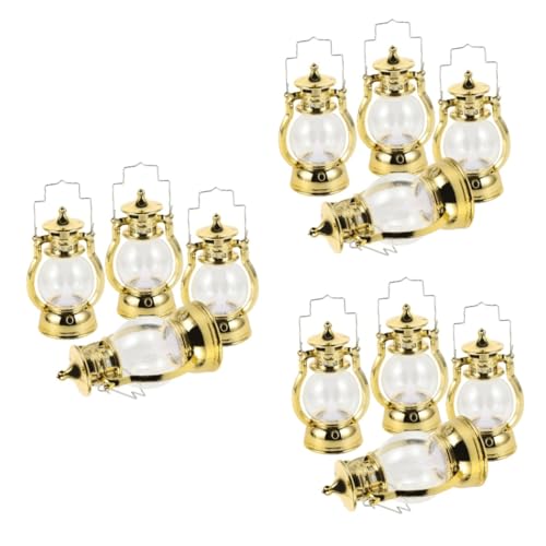 MAGICLULU 3 Sätze -laterne Geführte Lichterketten Propan-laterne Gartenlaternen Girlande Flackern Partylichter Weihnachten Gold Batterie Lichterkette Kerzen Retro Led Plastik 4 Stück * 3 von MAGICLULU