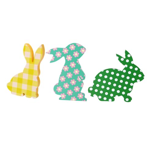 MAGICLULU 3 Stücke Holz Ostern Bunny Dekorationen Kleinkind Handwerk Bunny Zeichen Ornamente von MAGICLULU