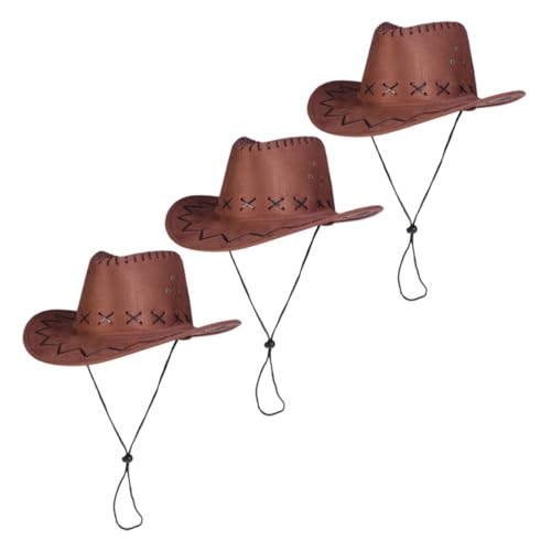 MAGICLULU 3 Stück Teiliges Western Cowboyhut Verstellbar Leichter Partyhut für Karneval Kostüm und Festival Strapazierfähiger Westernhut für Kinderveranstaltungen MAGICLULU 3 Stück Teiliges Western Cowboyhut Verstellbar Leichter Partyhut für Karneval Kostüm und Festival Strapazierfähiger Westernhut für Kinderveranstaltungen von MAGICLULU