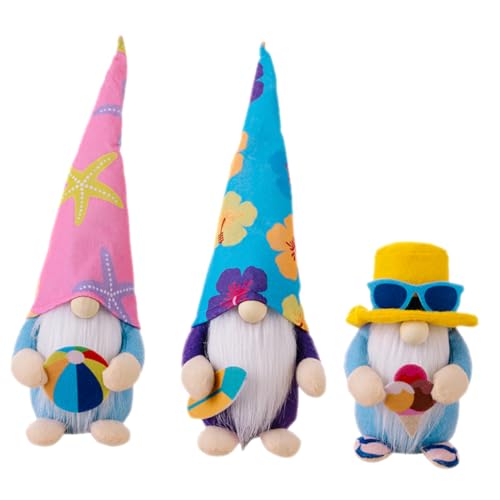 MAGICLULU 3 Stücke Surfpuppen-Ornamente Nautische Gnomenverzierungen Sommerzwerg Gnom Im Meeresstil Bürozwerg Puppe Gnomendekorationen Im Küstenthema Plüschpuppendekor Party-zwergpuppe Stoff von MAGICLULU